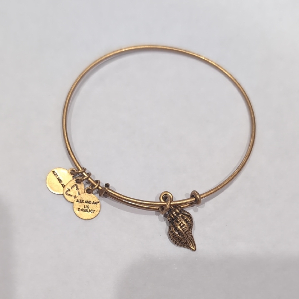 Alex and Ani Gold Shell Charm Bracelet
